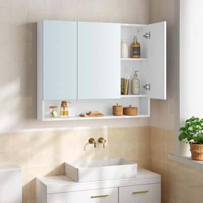 Songmics Vasagle Bathroom Wall Storage Cabinet, Mirror Cabinet With ...