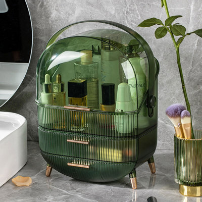Neo Transparent Green Three Layer Cosmetic Makeup Organiser & Holder by ...