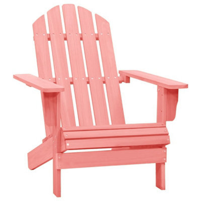 Berkfield Garden Adirondack Chair Solid Fir Wood Pink by B&Q | ufurnish.com