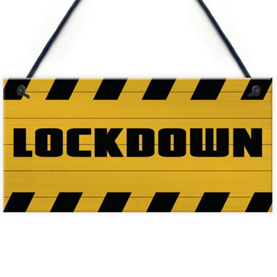 Red Ocean Lockdown Sign Warning Plaque Home Decor Bar Man Cave Sign ...