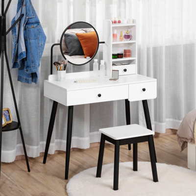 homcom-dressing-table-set-with-3-drawers-storage-shelves-and-stool