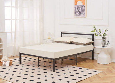 Taylor Minimalist Black Metal Bed Frame Double by B&Q | uFurnish.com