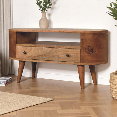 Artisan Furniture Solid Wood Mini Rounded Entertainment Unit by B&Q ...