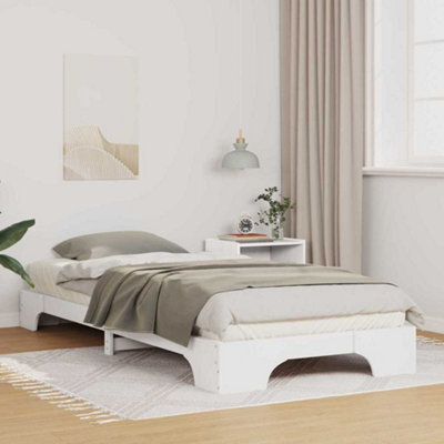 Berkfield Floor Bed Frame With Storage White Wood by B&Q | ufurnish.com