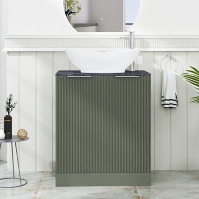 Royal Bathrooms Evora 700mm Satin Green Fluted Floor Standing ...