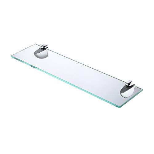 KES Tempered Glass Shelf 20 Inch Glass Bathroom Shelf with 8MM Thick Glass Wall Mount Rectangular Polished Finish Bracket, BGS3200 - Like New
