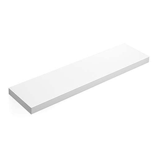 VASAGLE Floating Shelf, Wall Shelf for Photos, 80 cm, Decorations, in Living Room, Kitchen, Hallway, Bedroom, Bathroom, White LWS28WT - Very Good