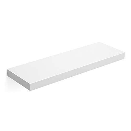 VASAGLE Floating Shelf, Wall Shelf for Photos, 60 cm, Decorations, in Living Room, Kitchen, Hallway, Bedroom, Bathroom, White LWS26WT - Acceptable