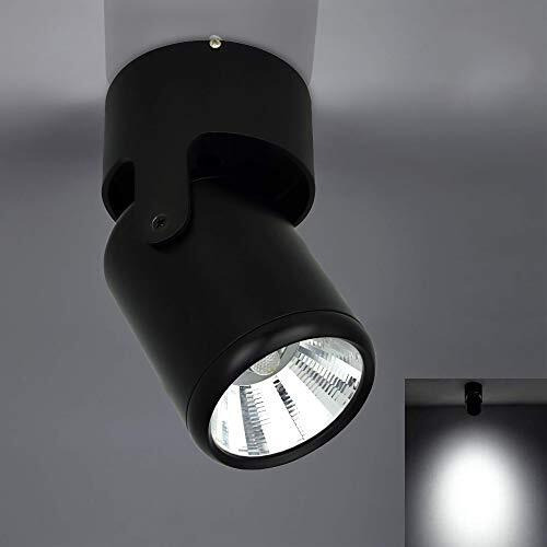 7W Black LED Single Spotlight Fitting for Kitchen (Cool White), 180Adjustable Spotlight Head. Wall Spotlight Led for Bedroom. (COB) - Very Good