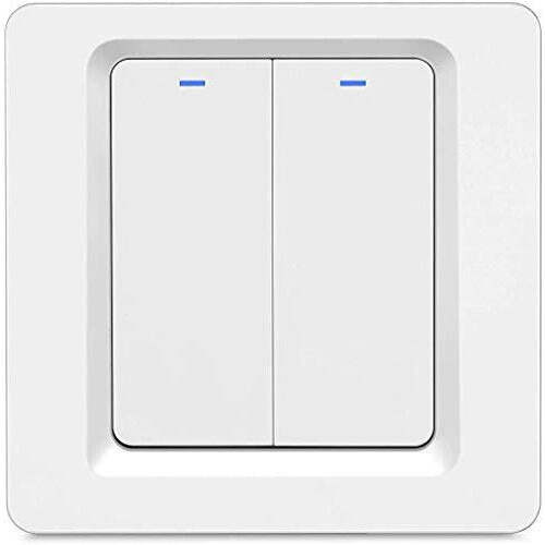 LNL WiFi Smart Light Switch, Alexa Smart Light Switch with Remote Control and Timer, Compatible with Alexa, Google Assistant and IFTTT, Easy Installation, Neutral Wire Required (2 Gang) - Open Box