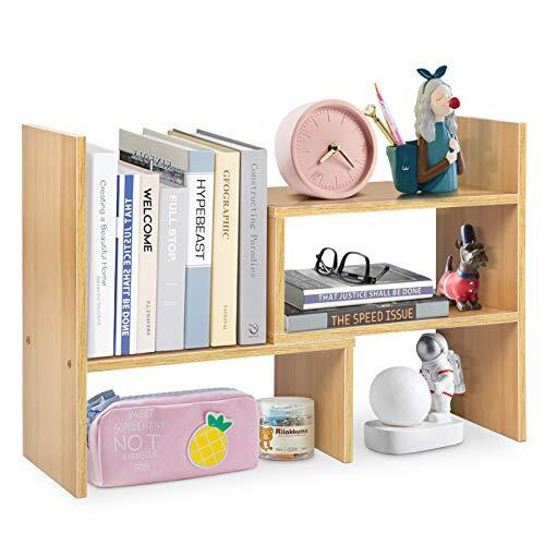 Adjustable Bookshelf Bookcase, Desktop Bookshelf Organiser, Expandable