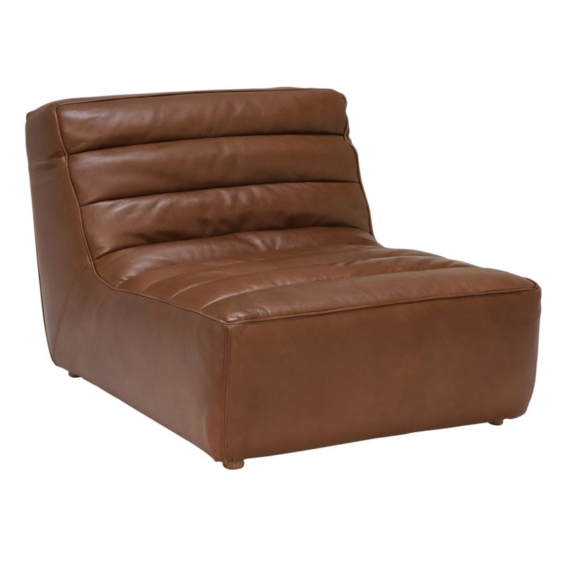 Timothy Oulton Shabby Sectional 1 Seater Sofa, Brown Leather Barker