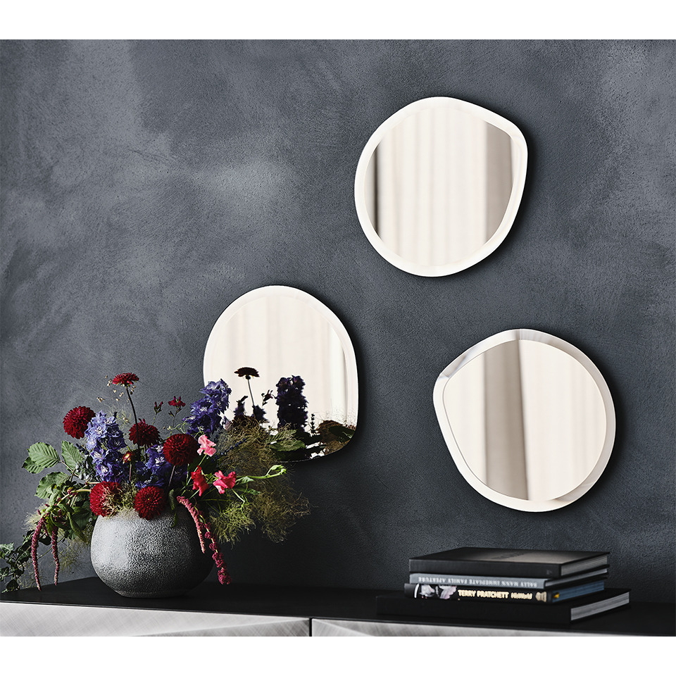 Cattelan Italia Hawaii Wall Mirror, Round, Grey Glass Barker
