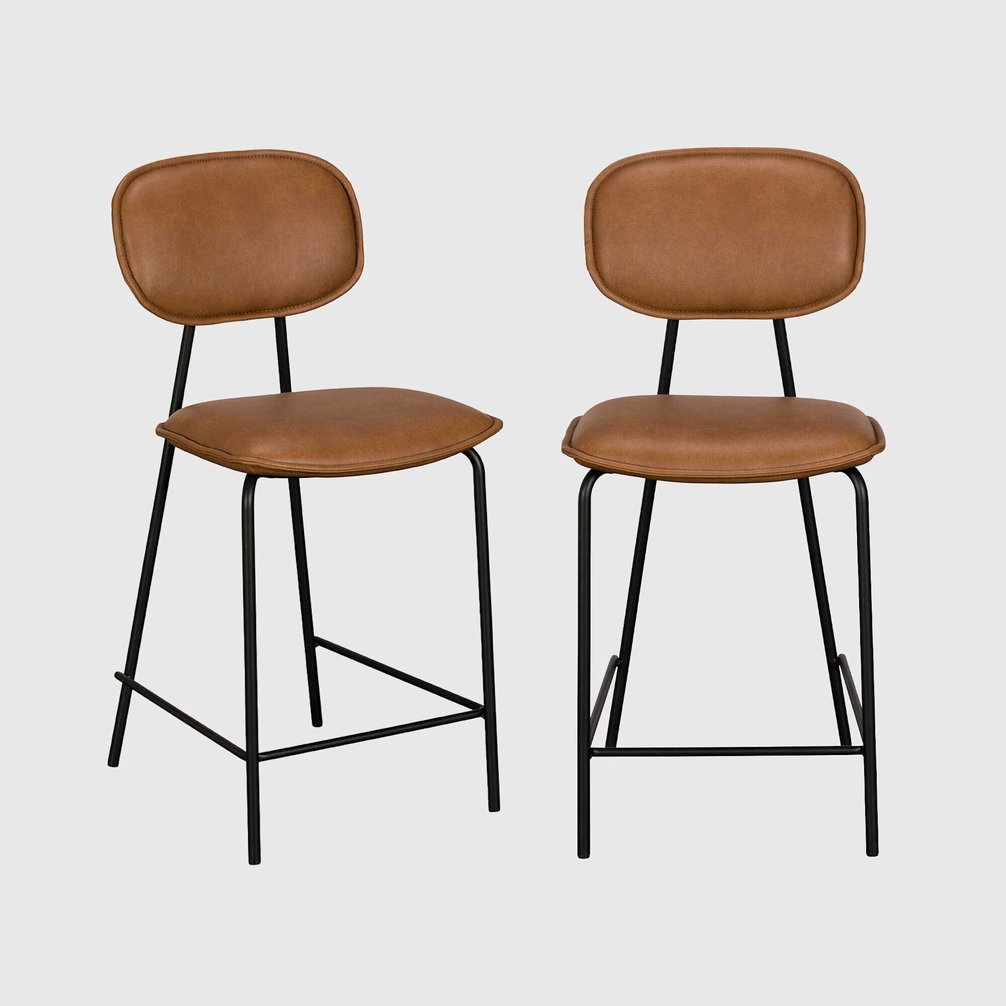 Fenna Bar Stool Pair, Brown Barker & Stonehouse by Barker and