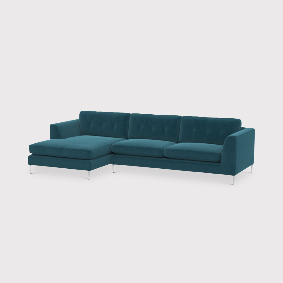 Conza Large Chaise Corner Sofa Left, Teal Fabric Barker & Stonehouse