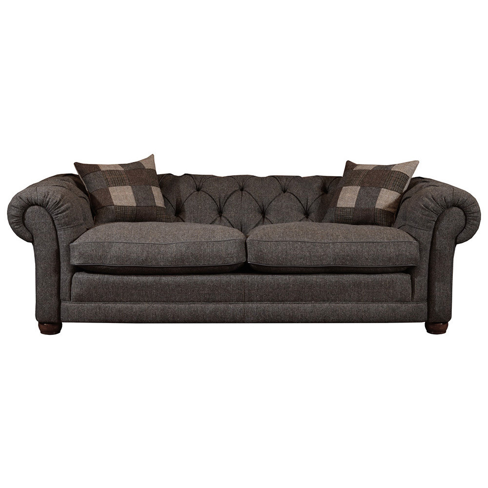 Harris Tweed Castlebay Midi Chesterfield Sofa, Orange Tetrad by