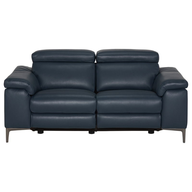 Paolo 2 Seater Sofa With 2 Electric Recliners, Blue Leather Barker