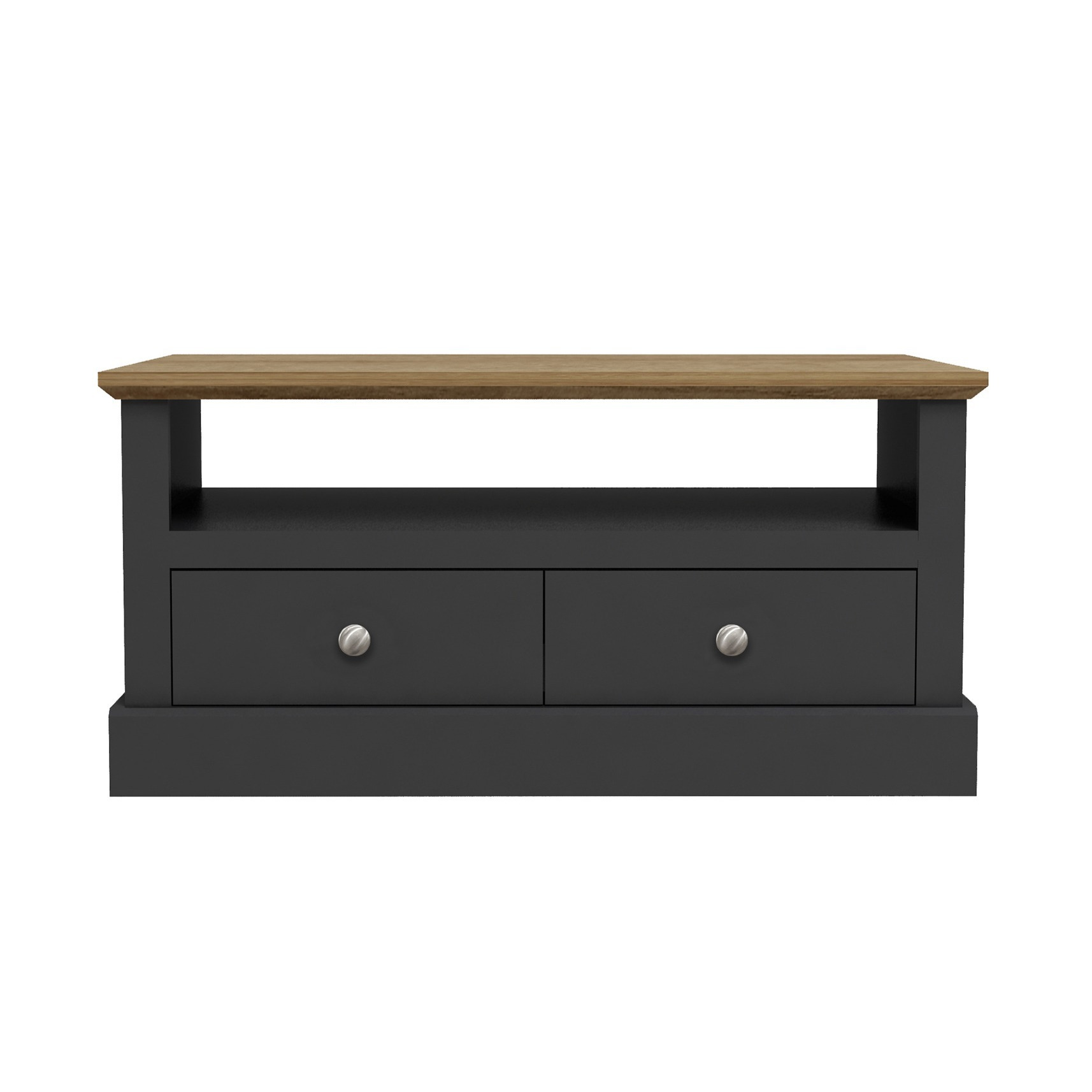 LPD Devon Charcoal & Oak 2 Drawer Coffee Table by Bed Kingdom