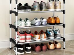 Living & Home 3 Tiers Shoe Rack Organizer Stackable Space Saving Shoe ...