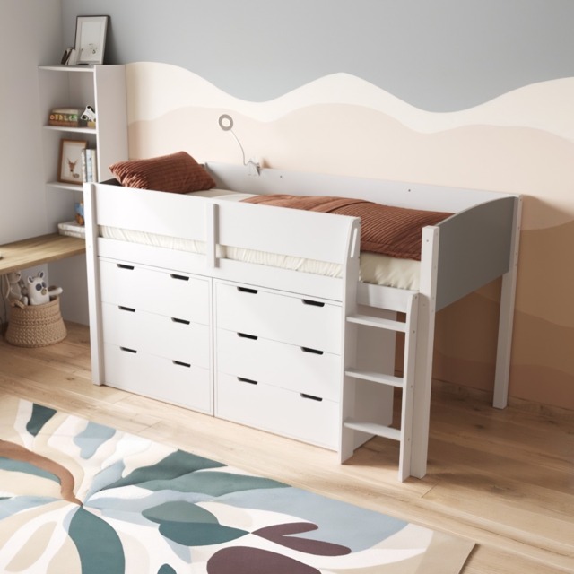 Loop Bef Flair Loop Midsleeper Bed Storage Set-Grey by Bed Kingdom | uFurnish.com