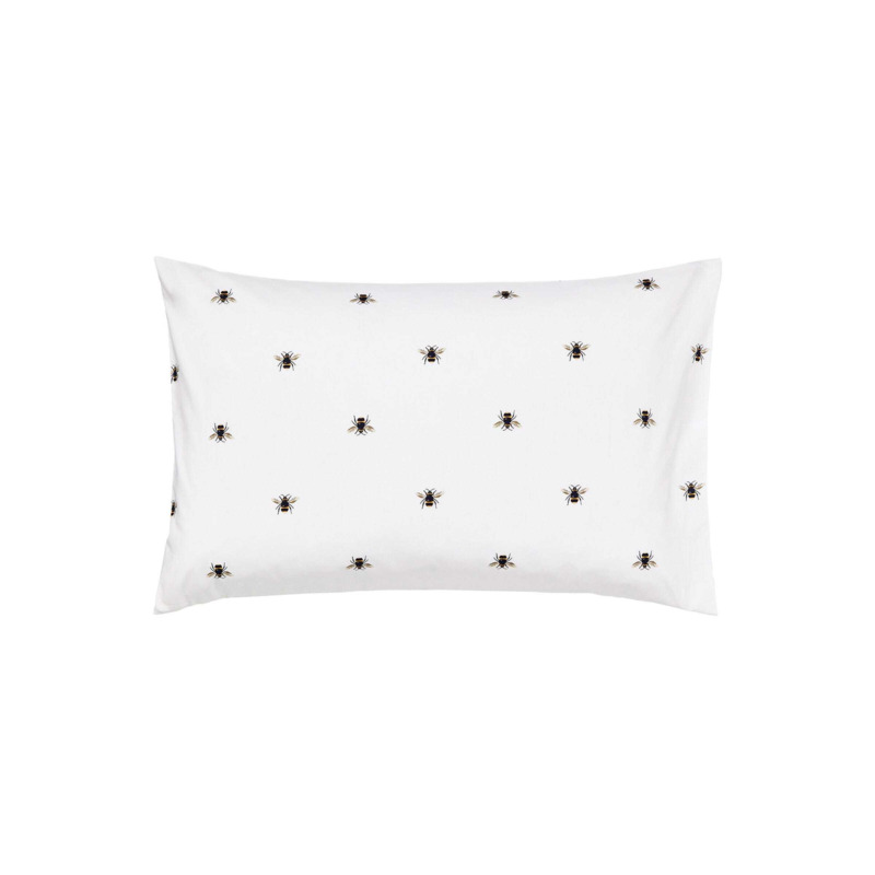 Joules Botanical Bee Standard Pillowcase, Blue by Bedeck Home