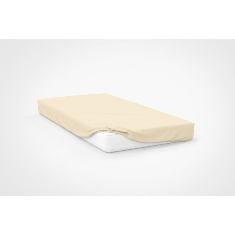 Jersey Fitted Sheet 25cm 38cm Depth Ivory King Size by belledorm