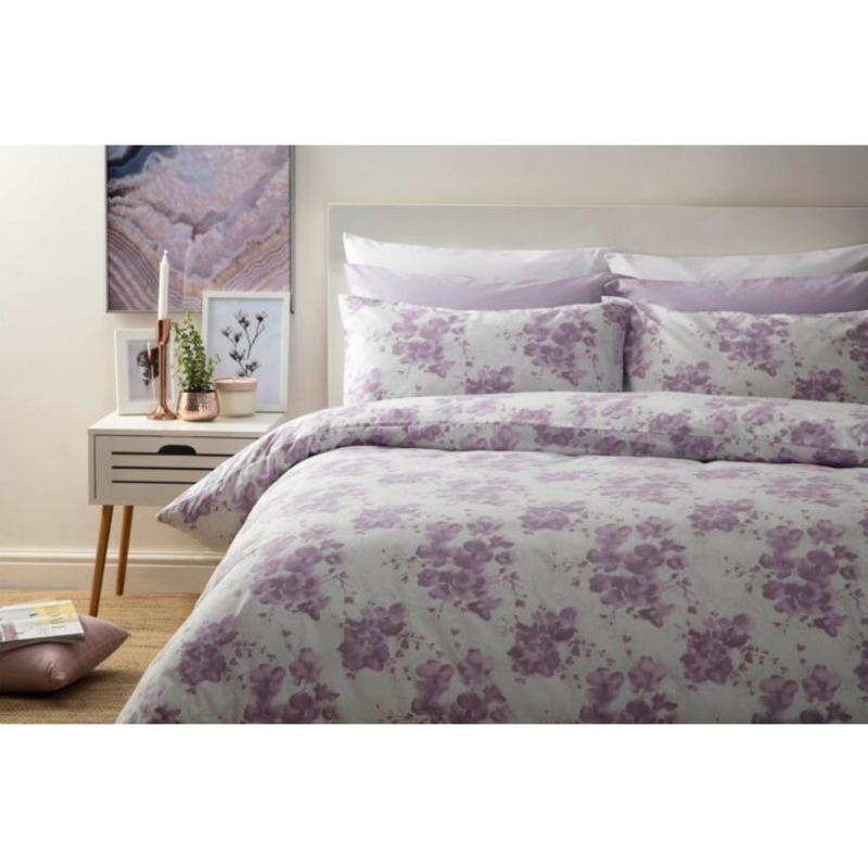 Dahlia Duvet Cover Set Pink Super King by belledorm