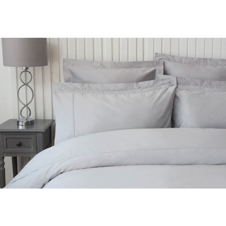 Pima Cotton 450 Count Flat Sheet Platinum Double by belledorm