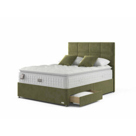 Staples and Co Artisan Classic Divan Bed Set On Glides Double Dutch Green