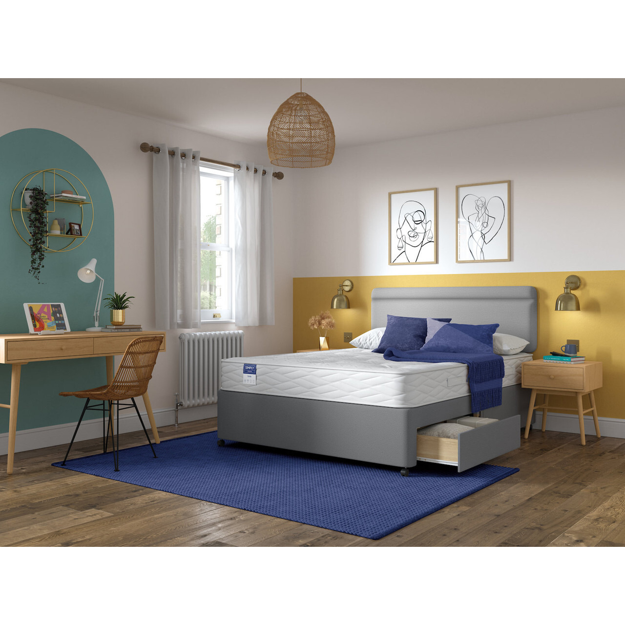 Simply By Bensons Smile Divan Bed Set On Castors by Bensons for Beds