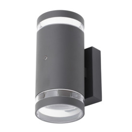 Cinder Outdoor Up & Down Wall Light with Photocell, Anthracite