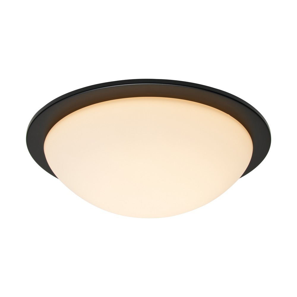 Jules LED Bathroom Glass Dome Flush Ceiling Light, Matte Black by BHS ...