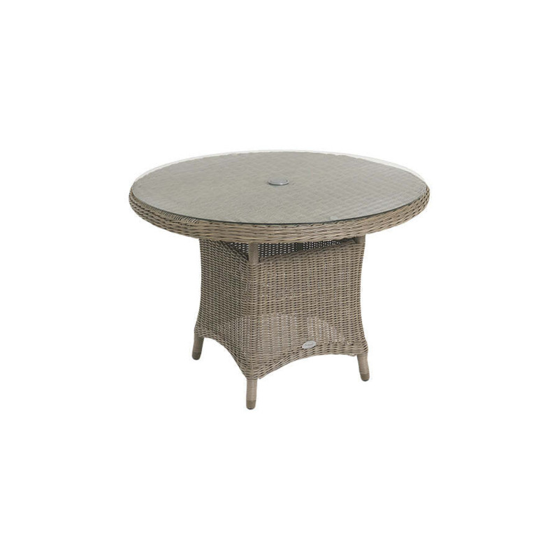Round Rattan Garden Dining Table (110cm) Kensington Bridgman by
