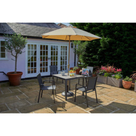 90cm Florence Square Garden Dining Table & 4 Florence Stacking Armchairs - Bridgman