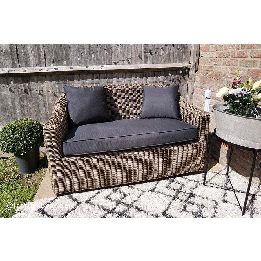 Small Rattan Outdoor Small 2 Seater Rattan Garden Sofa - Mayfair- Bridgman | uFurnish.com