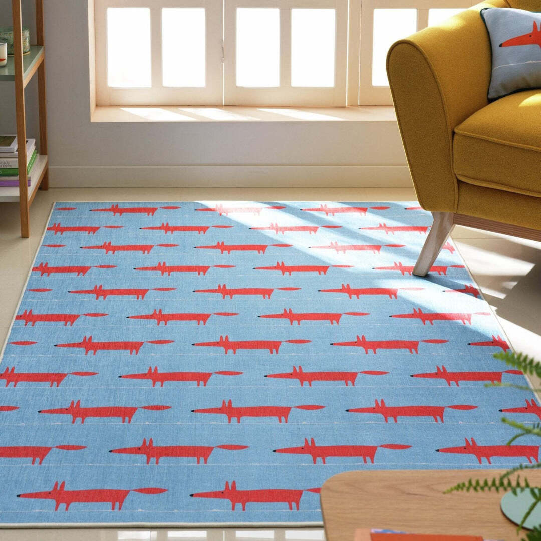 SHINKNOWNSUKE×GalleryCommune Mister Rug Habitat x Scion Mr Fox Printed Rug - 120 x 170cm - Blue 