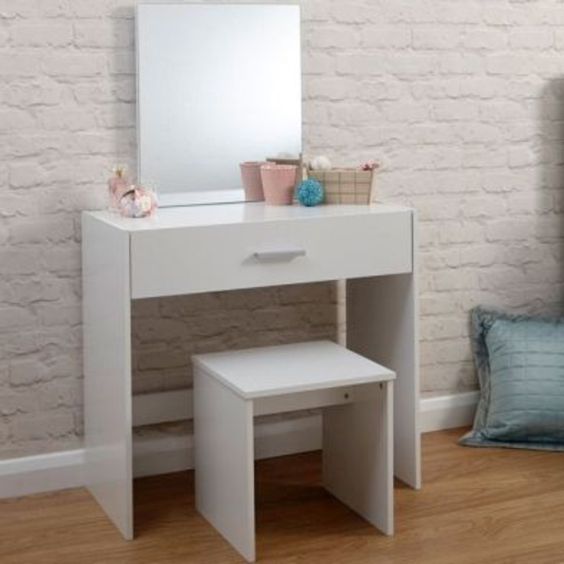 Julia Tall Dressing Table White 1 Drawer by Cherry Lane Garden Centres