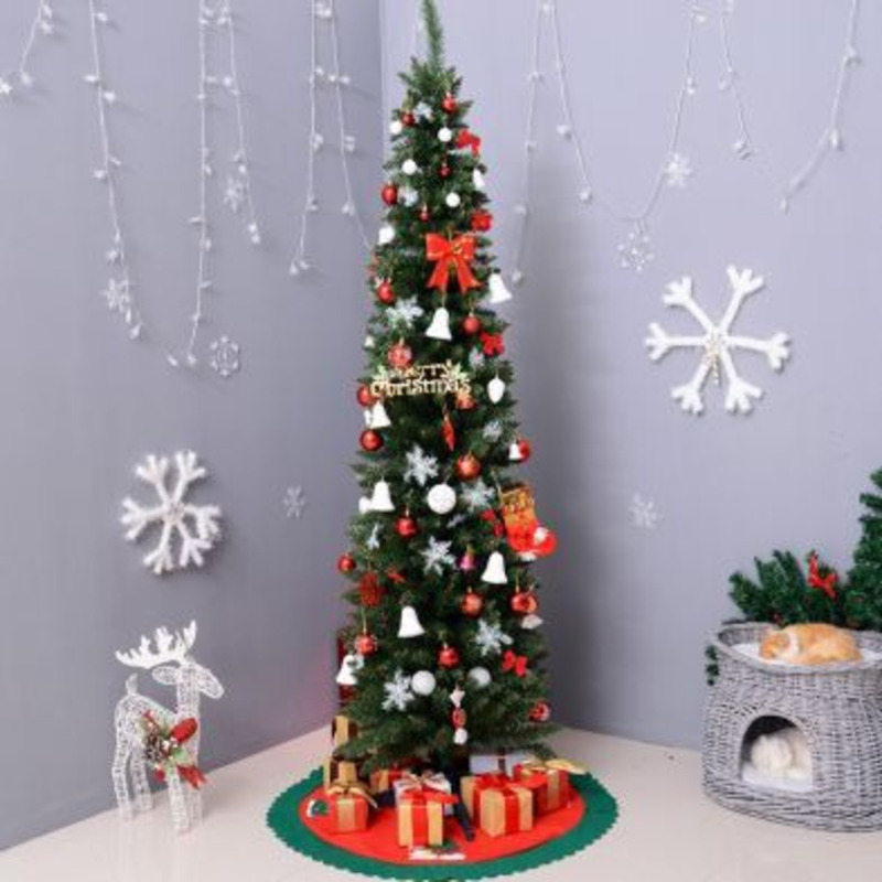 Homcom 6FT Artificial Pine Pencil Slim Tall Christmas Tree with 390 ...
