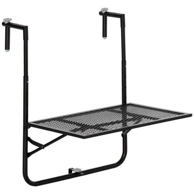 Outsunny Balcony Hanging Table Metal Wall Mount Desk Adjustable Folding ...