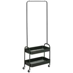Entryway Hall Tree Coat Rack Stand With Shoe Storage and Clothes Rail ...