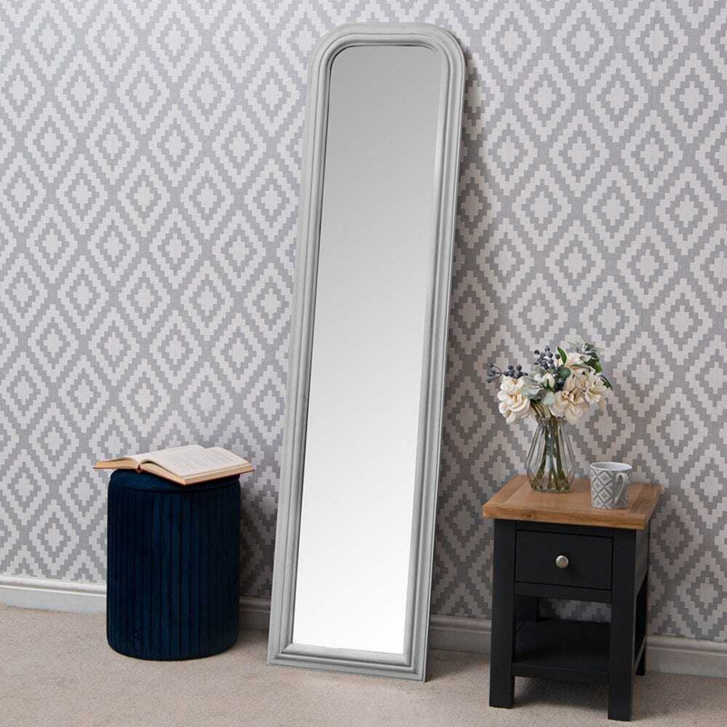 Salzburg Grey Arched Leaner Hallway Mirror 40 x 160cm by Chiltern Oak ...