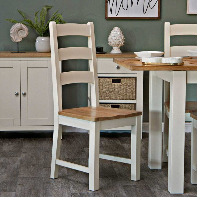 Salisbury Ivory Painted Oak Dining Chair by Chiltern Oak Furniture