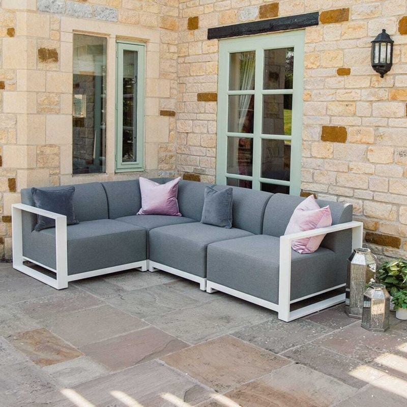 Outdoor Living Light Grey Corner Sofa Set by Chiltern Oak