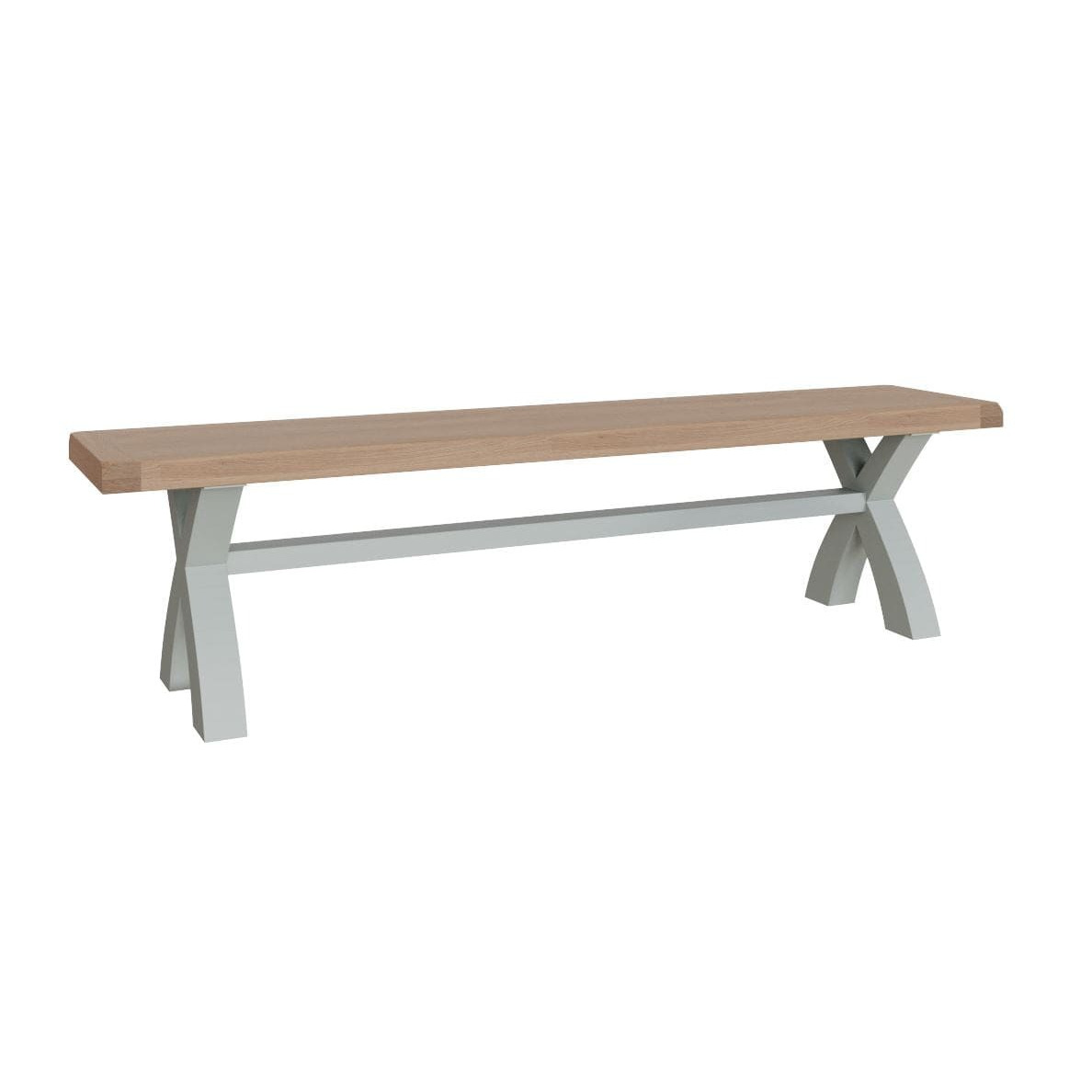 Suffolk Grey Painted Oak 1.85m Dining Bench by Chiltern Oak Furniture