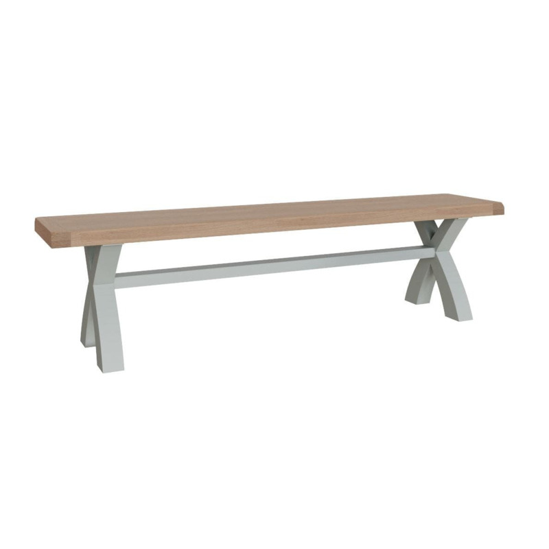 Suffolk Grey Painted Oak 1.85m Dining Bench by Chiltern Oak Furniture
