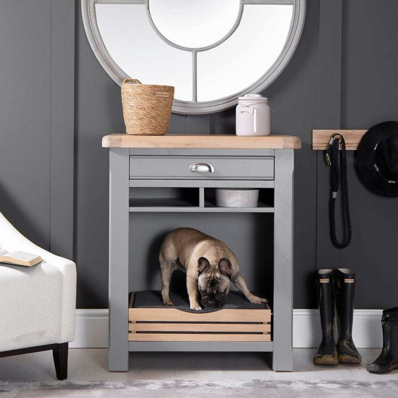 Dorset Storm Grey Painted Oak Dog Bed Sideboard by Chiltern Oak