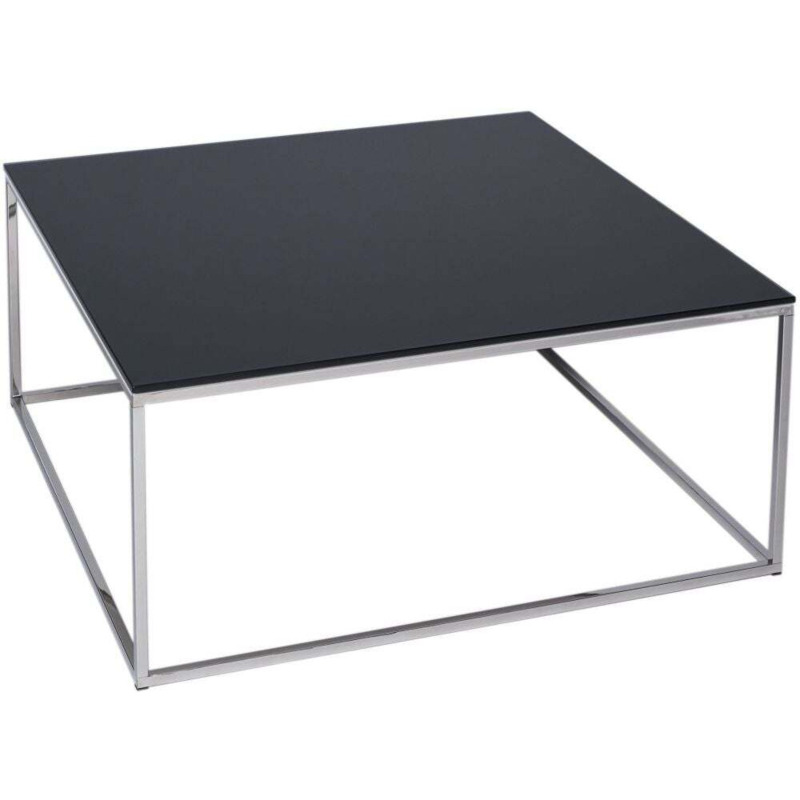 Gillmore Space Kensal Black Glass and Stainless Steel Square Coffee