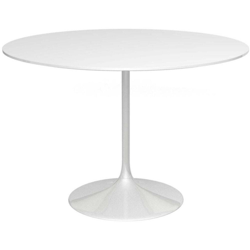 Gillmore Space Swan White Gloss Top 110cm Round Large Dining Table