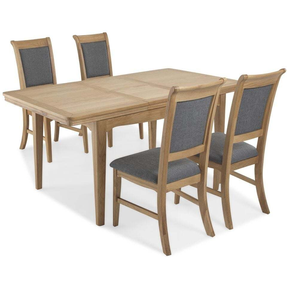 French Style Natural Oak Large Extending Dining Table and Chairs by Choice Furniture