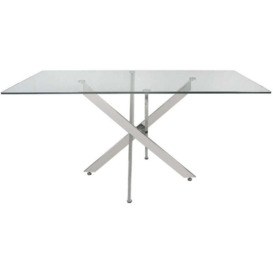 Nanty Glass and Chrome Dining Table